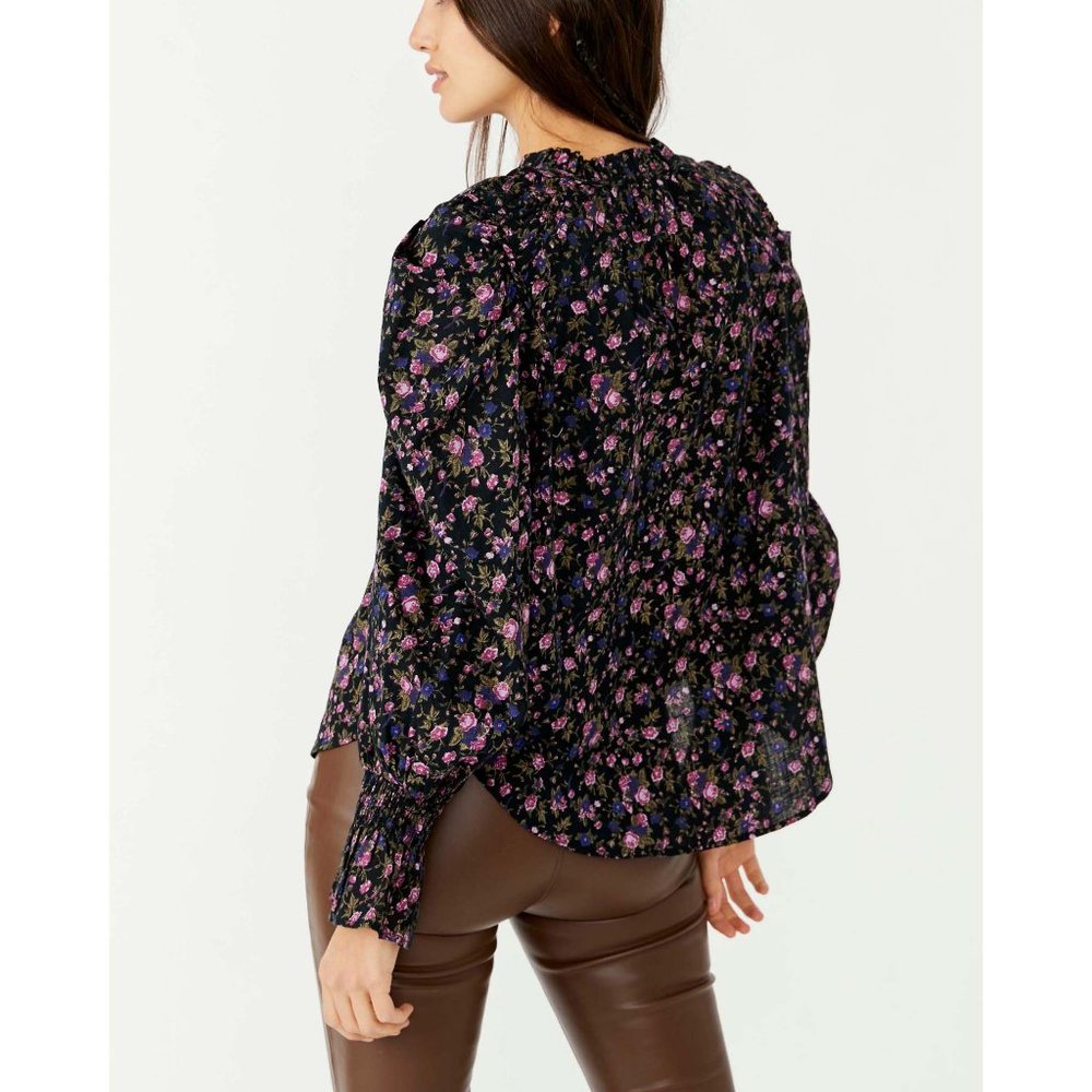 🎉LAST CHANCE🎉 NWT Free People Meant To Be Blouse / Black Combo - Picture 4 of 11